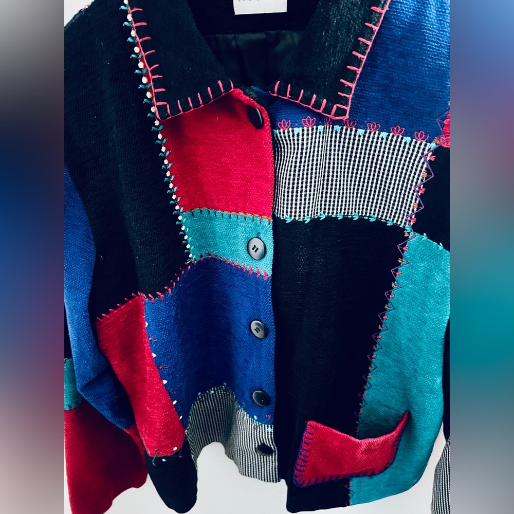 Koret Colorblock Patchwork Blazer Jacket Size L –… - image 5